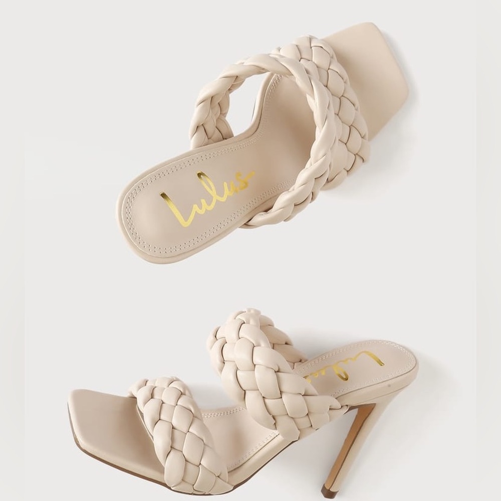 Kakee Light Nude Woven High Heel Sandals NWB - Picture 3 of 8